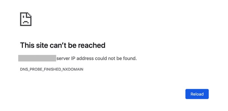 This site can't be reached site example