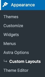 Goto Astra's custom layouts