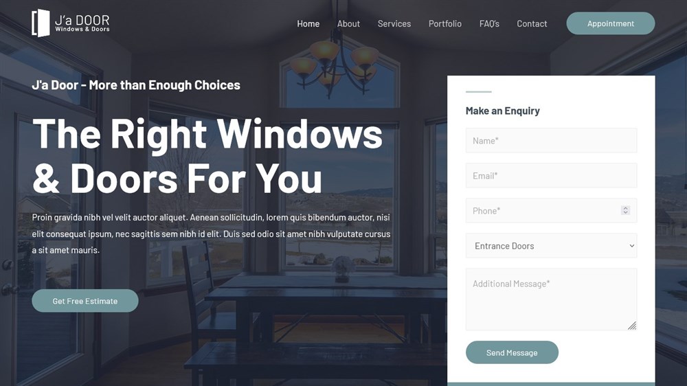 Windows Doors Services elementor template