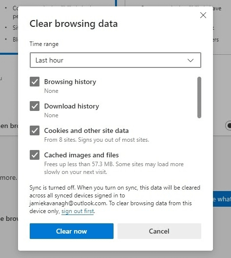 clear edge cache