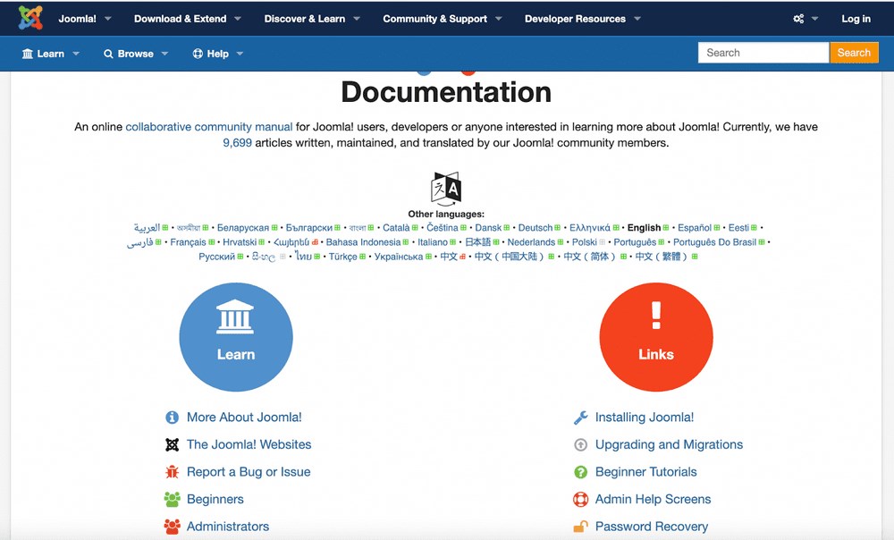 Joomla documentation