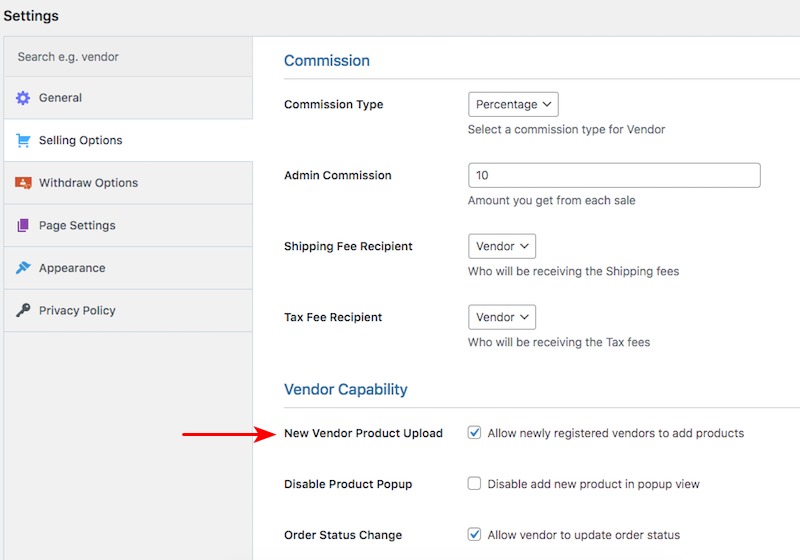 Allow newly registered vendors to add products