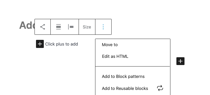 Gutenberg block options