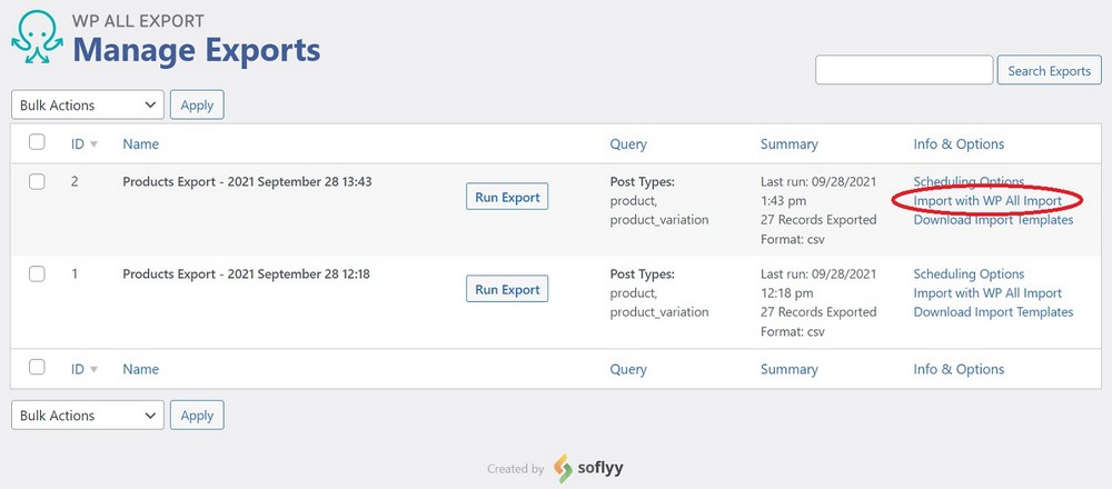 Import modified spreadsheet with WP all Export