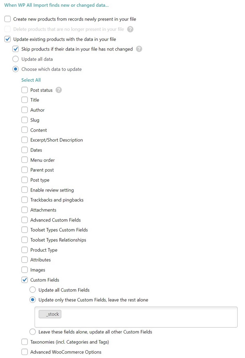 WP all import import settings 2