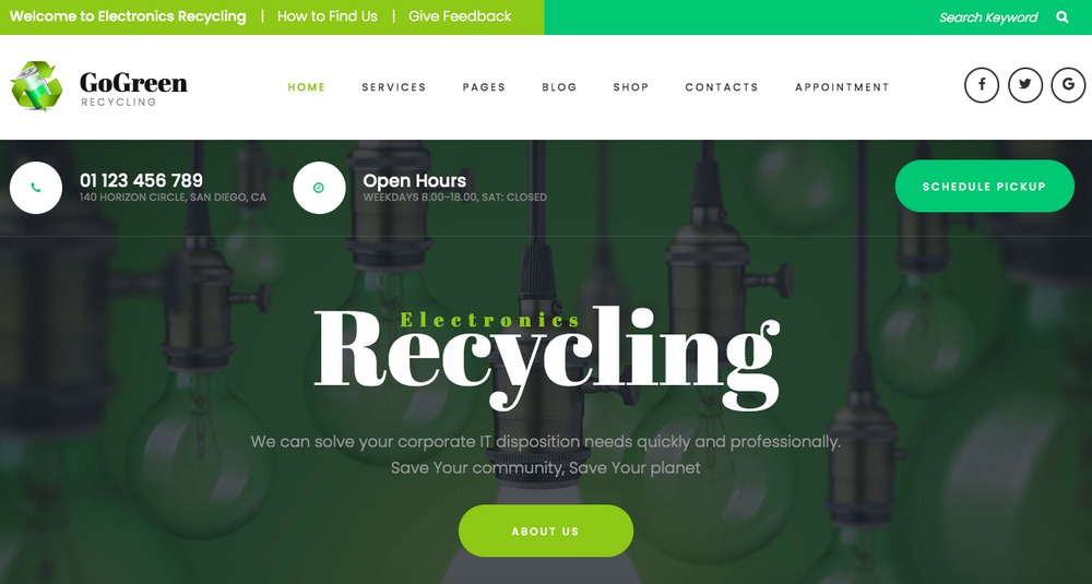 GoGreen Nature WordPress Theme