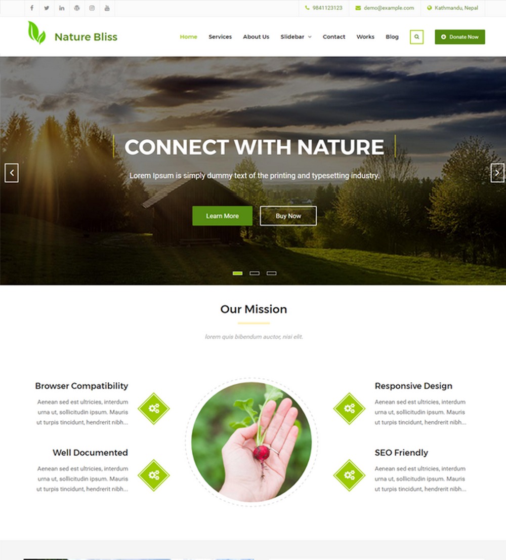 Nature Bliss WordPress Theme