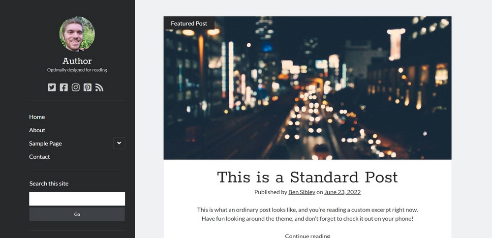 Author WordPress theme