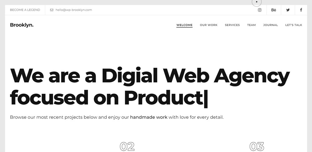 Brooklyn digital web agency website template