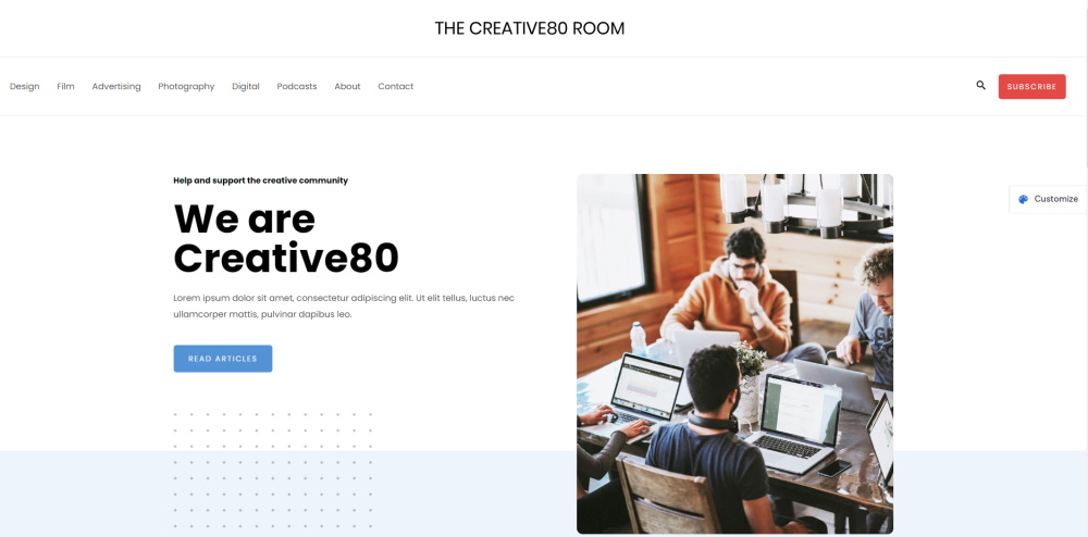 creative blog Astra template