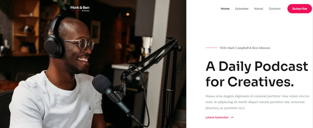 Creative podcaster website template