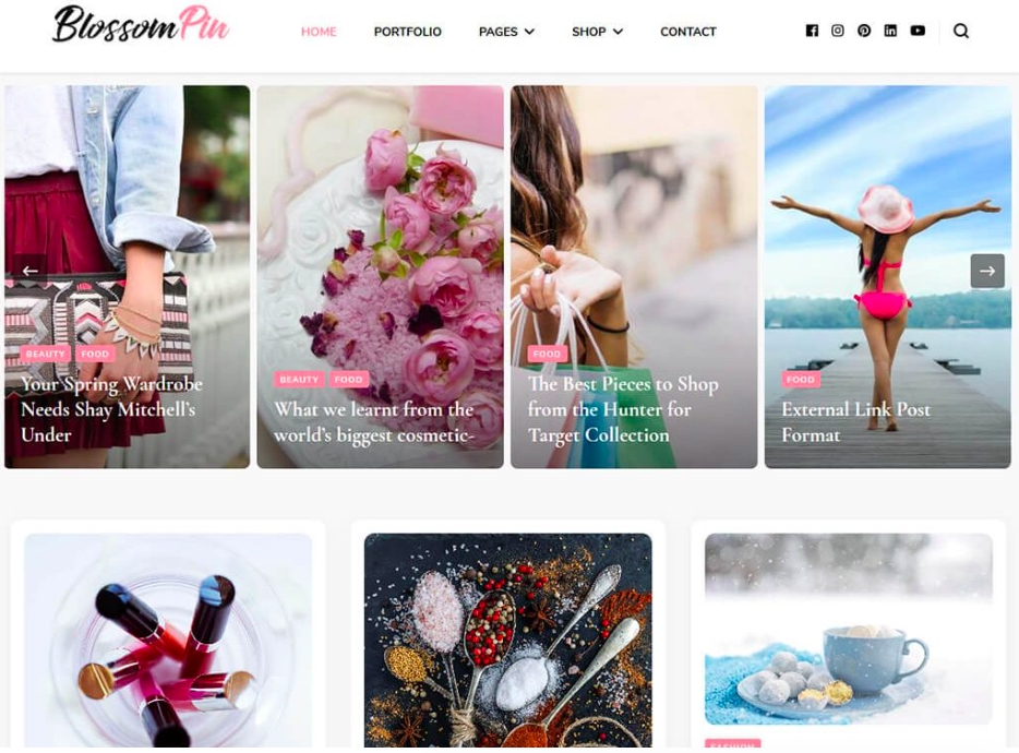 Blossom pin WordPress theme