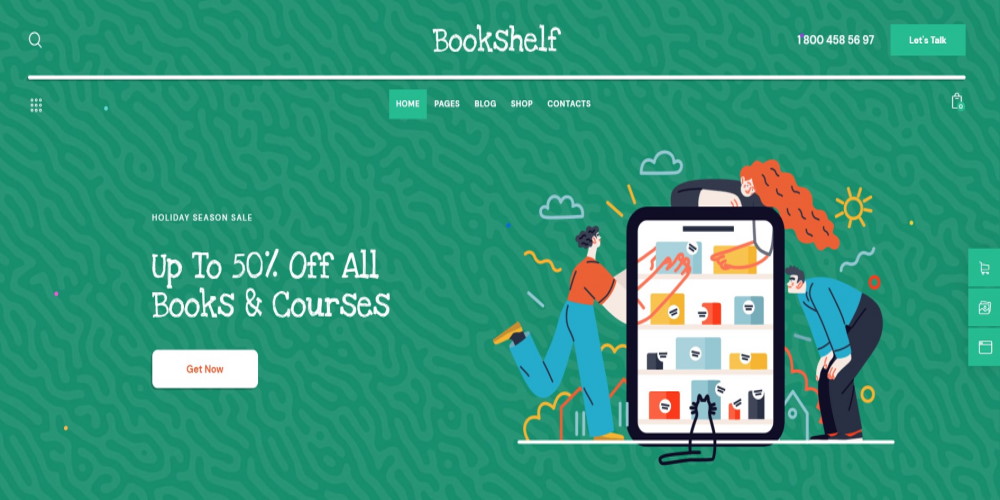 Bookshelf WordPress library theme official website