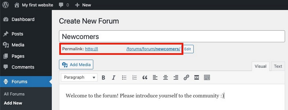 Forums permalink structure