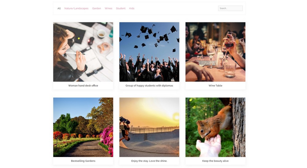 image gallery sample on wpportfolio plugin