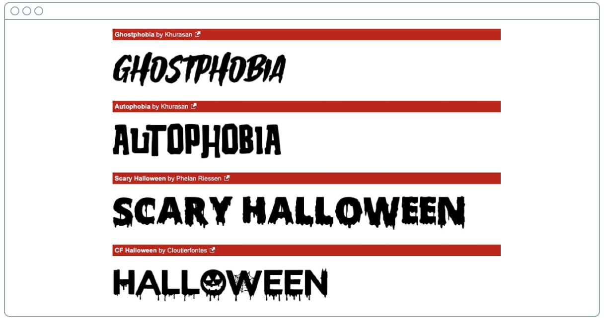 Halloween font styles