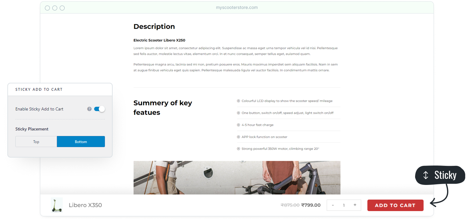 ‘Sticky Add-to-Cart’ feature