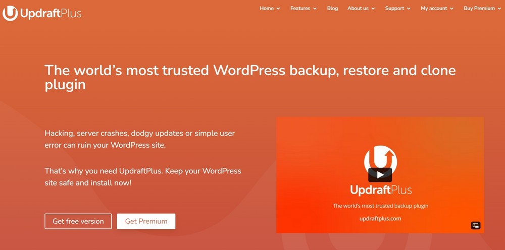 Updraftplus for backup