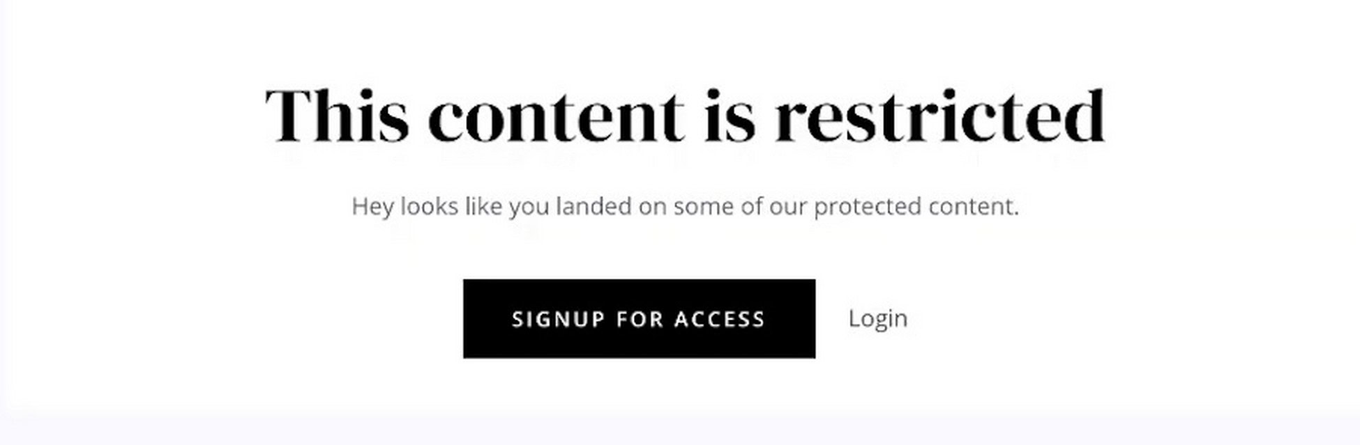 restricted content - front end