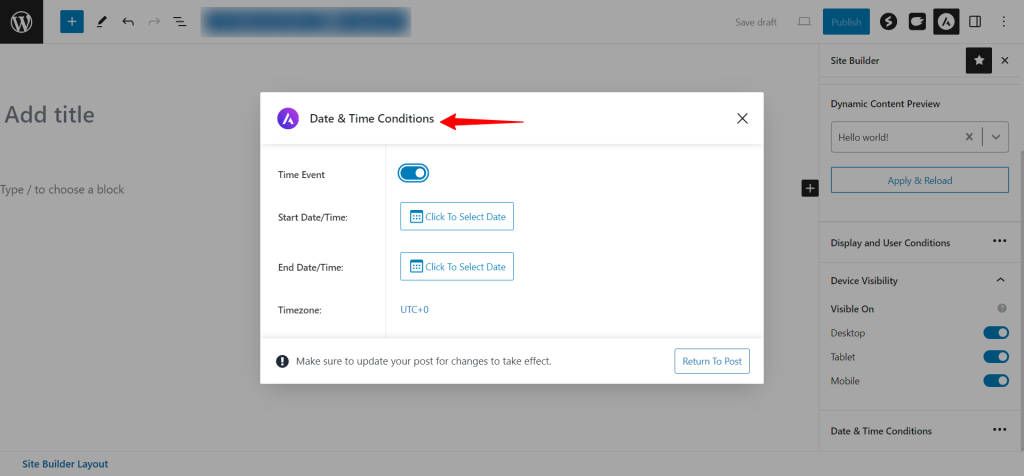 Date & Time Conditions