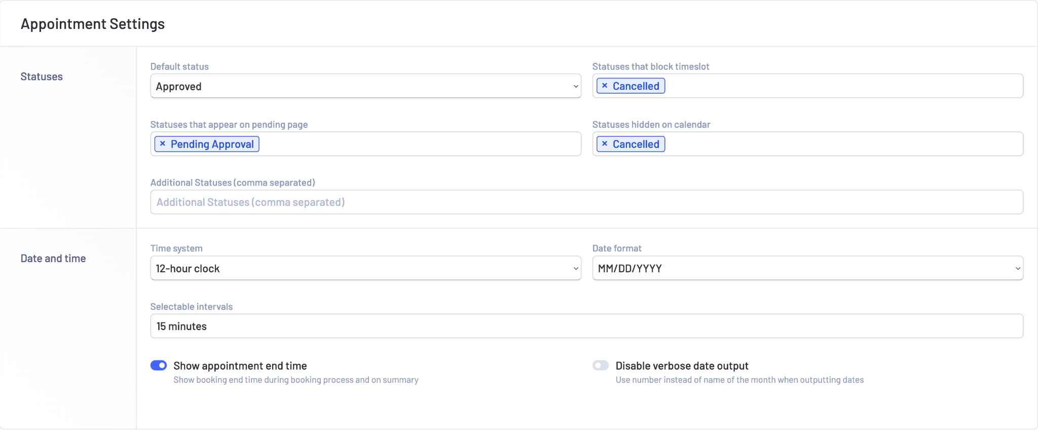 LatePoint appointment settings in detail