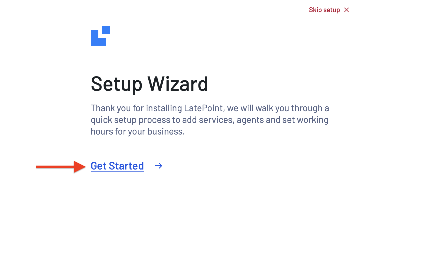 latepoint setup wizard