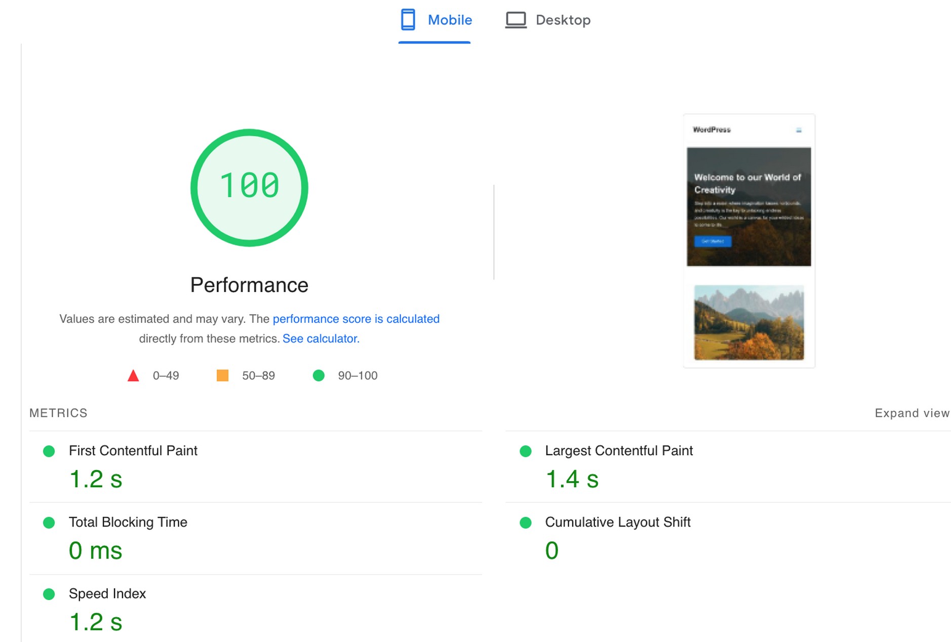 Performance Test With Spectra + WP Rocket