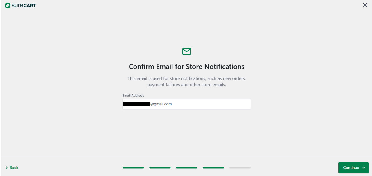 Confirm email store notifications